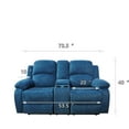 thumbnail image 2 of Microfiber Living Room Furniture Set Reclining Sofa Set Loveseat Furniture Sets in Living Room Sofa Recliners (Loveseat, Blue Microfiber), 2 of 12