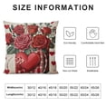 thumbnail image 5 of YINGXI 's Day Throw Pillow Covers Roses Decorative Pillowcases for Home Sofa Couch 24x24in, 5 of 5