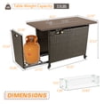 thumbnail image 7 of Homall 50,000 BTU Rattan Propane Outdoor Fire Pit Table with Wheels, Brown, 7 of 7