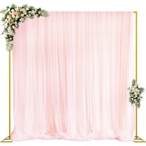 10' x 10' Heavy Duty Backdrop Stand with Base, Gold Portable Adjustable Pipe and Curtain Kit