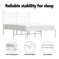 thumbnail image 4 of vidaXL 12" White Full Size Metal Bed Frame with Headboard No Mattress, 4 of 10