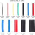 thumbnail image 2 of 750 piezas de tubos termorretráctiles, aislamiento eléctrico, tubo de cable de envoltura termorretráctil, relación de contracción 2: 1, 5 colores, 12 tamaños Xemadio YQ-0361, 2 of 8