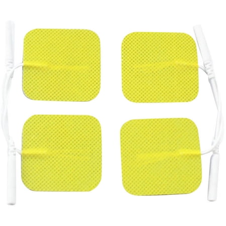 HealthmateForever Pin-Inserted Square-Shaped Conductive Pads, Yellow