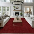 thumbnail image 4 of Vintage Dark Red Large Area Rugs for Bedroom Living Room, Soft Non Slip Carpet Bedside Rug, Farmhouse Retro Solid Color Linen Texture Rectangular Floor Cover Kitchen Accent Rug 5'x7' for Office, 4 of 9
