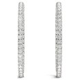 thumbnail image 4 of 14k White Gold Diamond Hoop Earrings Shared Prong Setting (2 cttw), 4 of 4