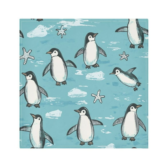 Qxltty Penguin Starfish Figure Napkins 20×20in Perfect for Parties Dinners Weddings Cocktail Housewarming Cloth Napkins Set of 6