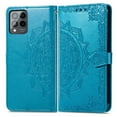 thumbnail image 2 of Feishell Embossed PU Leather Wallet Phone Case for T-Mobile REVVL 6 Pro 6.82 inch,Full Protection Magnetic Clasp Flip Stand Card Slots Shockproof Protective Cover with Hand Strap,Blue, 2 of 7