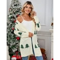 thumbnail image 6 of Cogild Women's Christmas Tree Cardigans for Womens V-Neck Long Sleeve Open Front Cardigans Knitted Chrastmas Sweaters for Womens Cardigan for Festive Christmas, 6 of 8