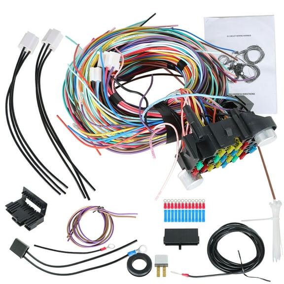 Genrics Wiring Harness Kit 21 Circuit X-Long Wires Replacement for Street Rod Hot Wires