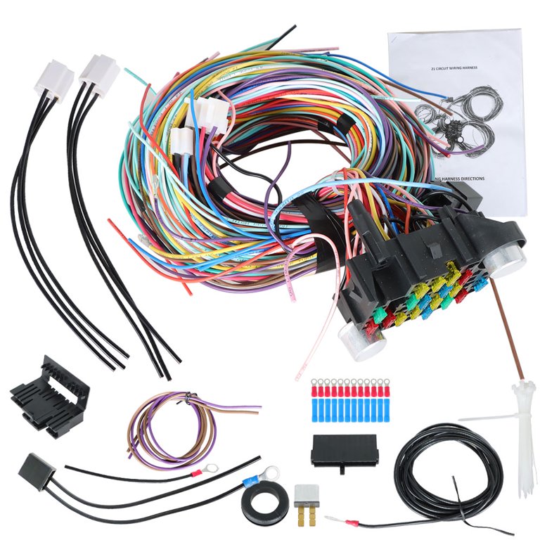 Genrics Wiring Harness Kit 21 Circuit X-Long Wires Replacement for Street  Rod Hot Wires