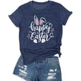 thumbnail image 4 of Women Happy Easter T Shirt Bunny Rabbit Graphic T-Shirt Funny Letter Printed Shirts Short Sleeve Tops, 4 of 6