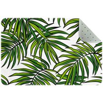 Green Tropical Palm Leaves and Tree Entryway Rug, 2x3 Area Rug Indoor Door Mat Non-slip Washable Floor Carpet Rug for Bedroom Office Dining Room Bathroom