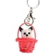 thumbnail image 1 of Adorable colgante de metal para bolsos y coches Llavero con dije de gato de peluche rojo, 1 of 2