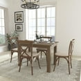 thumbnail image 1 of 46" x 30" Antique Rustic Farm Table Set with 4 Cross Back Chairs and Cushions, 1 of 9