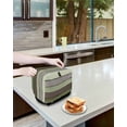 thumbnail image 4 of Fsddascl Sage Green Wooden Small Toaster Cover 2 Slice, Kitchen Appliance Covers, Grey Stripe Gradient Country Rustic Toaster Oven Cover with Loop, Bread Machine Cover Dust Cover Protection, 4 of 5