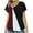 Wine, variant on Uaswgudfs Womens Summer Blouses Loose Fit Basic V Neck Color Block Short Sleeve Tops - Casual Office Wear Tunic Shirts