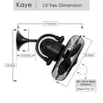 thumbnail image 2 of Matthews Fan Company KC-BK Kaye 13” Matte Black Wall Mount/Ceiling Fan with 3 Blades, Wall Switch, Damp Rated, 2 of 9