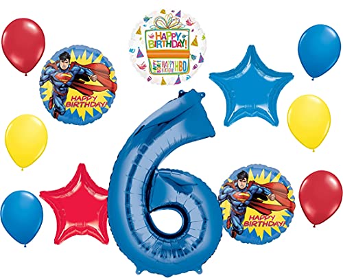 Superman 6th Birthday Party Supplies Superhero Balloon Bouquet Decorations