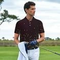 thumbnail image 3 of Zufioo Gold stars luxury sparkling Print Men's POLO Shirts, Quick-drying Button-down Business and Vacation Shirts, T-shirts, Summer Clothing-Medium, 3 of 6