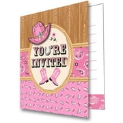 Pink Bandana Cowgirl Invitations, 8pk