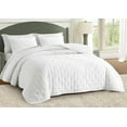 thumbnail image 2 of Chezmoi Collection Tencel Modal Blend Quilt Set King Size, White, Lightweight Soft Bedspread Crescent Stitched Quilt for All Seasons, 3-Piece, 2 of 9