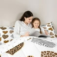 thumbnail image 4 of Feelyou Cartoon Love Heart Bedding Comforter Set 7 Pieces for Teen, Fashion Leopard Print Full Bedding Set, Chic Abstract Stripe Reversible Fitted Sheet Flat Sheet, Luxury Bedroom Decor, 4 of 7