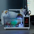 thumbnail image 5 of Aquarium Mini Réservoir de Poissons Multifonctionnel USB avec Fonction Horloge Lumière LED Blanc, 5 of 5