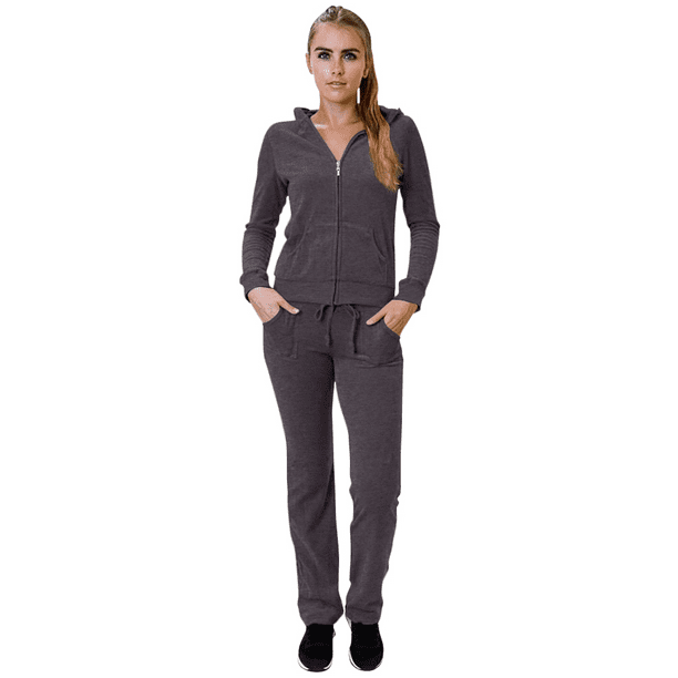 Simlu - Jersey Sweat Suits for Women Jacket Hoodie and Pants Velour ...