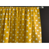 Cotton Curtain Polka Dots Print 58 Inch Wide / White on Yellow