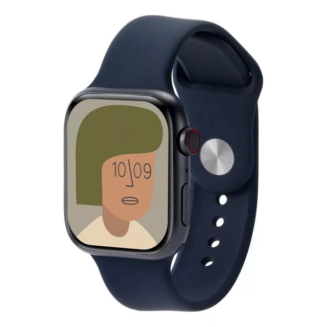 reloj inteligente smartwatch h12 fralugio 4gb rom, mp3, nfc, pantalla hd negro — Vista 3/4 frontal del reloj con caja metálica negra y correa de silicón; pantalla táctil 1.97" muestra esfera gráfica minimalista con hora 10:09, corona y botón lateral visibles, compatible con notificaciones por Bluetooth y control de música, a menudo usado para gestionar alertas y reproducción en movimiento.