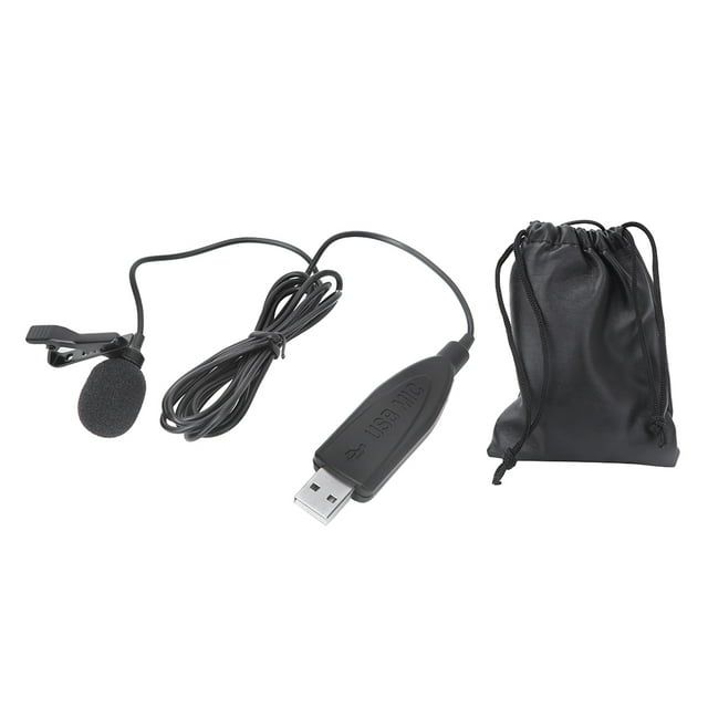 Micrófono de solapa con clip para grabación de computadora USB, mini micrófono portátil para conferencias