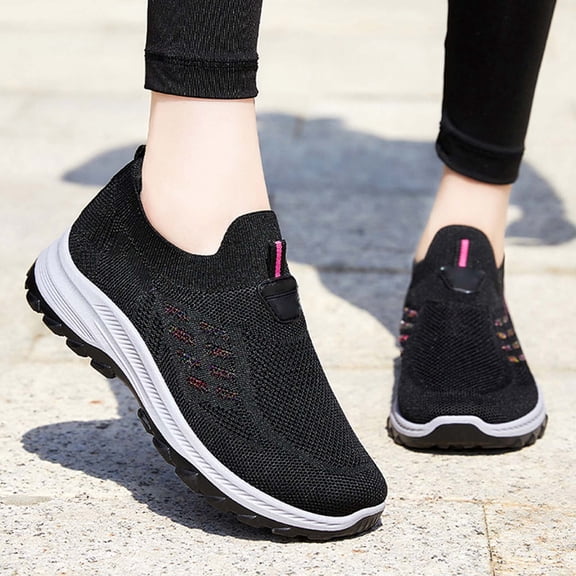 Pull-on Shoes for Womens Orthopedic Sneakers Slip on Walking Shoes Running Sneakers Non Slip Casual Shoes Lightweight Mesh Fashion Sneakers Athletic Sport Shoes for Jogging Yoga Travel (Size: 5.5)