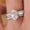 14K White Gold-Plated, variant on Women's Oval Promise Ring 14K White Gold-Plated with White Cubic Zirconia, Valentine's Day Gift, Size 8, 3-Piece Set, Gift Boxed