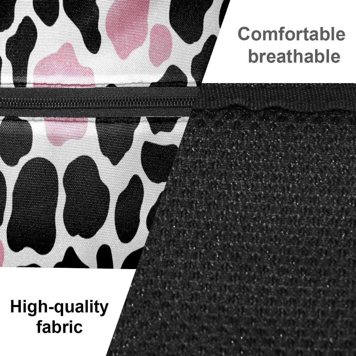 Pickleball Bags for Men Women Pickleball Backpack with Large Capacity Lightweight Adjustable Pickleball Sling Bag Hold Paddles, Balls, Accessories Cow Print Pink Black