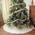 thumbnail image 4 of WeiHuan Toys Falda de árbol de Navidad de punto: falda de árbol de ganchillo de color blanco crema de 36 pulgadas, adornos rústicos de punto grueso para árbol de Navidad, decoración navideña de estilo, 4 of 5