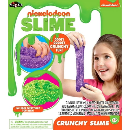Nickelodeon Crunchy Slime Kit: Create Bright Slime With Foam (Best Slime Recipe With Borax)