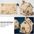 thumbnail image 3 of HEMOTON Wooden DIY Crafts Music Box for Kid Playing Beige Christmas House Shape 1 Set, 3 of 6