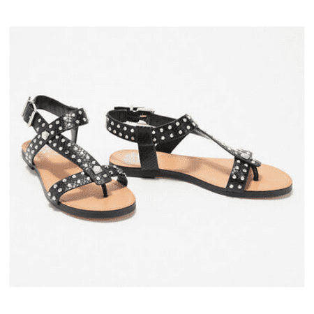 Vince Camuto Leather Studded Sandals Ravensa Black 6 M
