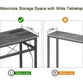 thumbnail image 4 of VECELO Console Table with 2 Outlet and 2 USB Ports, 39.4" Narrow Sofa Table for Entryway, Hallway, Foyer, Living Room, Charcoal Gray, 4 of 8