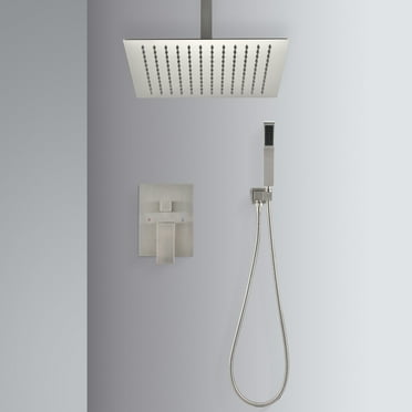 Clearance! Ceiling Mounted Shower System Combo Set with Handheld and 12"Shower head