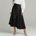 thumbnail image 2 of BUIGTTKLOP Midi Skirts for Women High Waisted Asymmetrical A-Line Ruffle High Low Casual Summer Skirts, 2 of 6