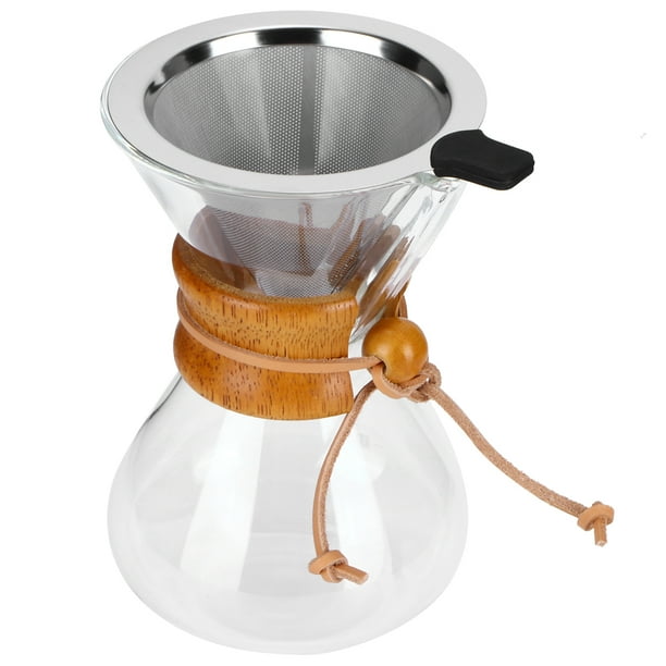 Cafetera de vidrio resistente a altas temperaturas con filtro de acero inoxidable (400 ml)