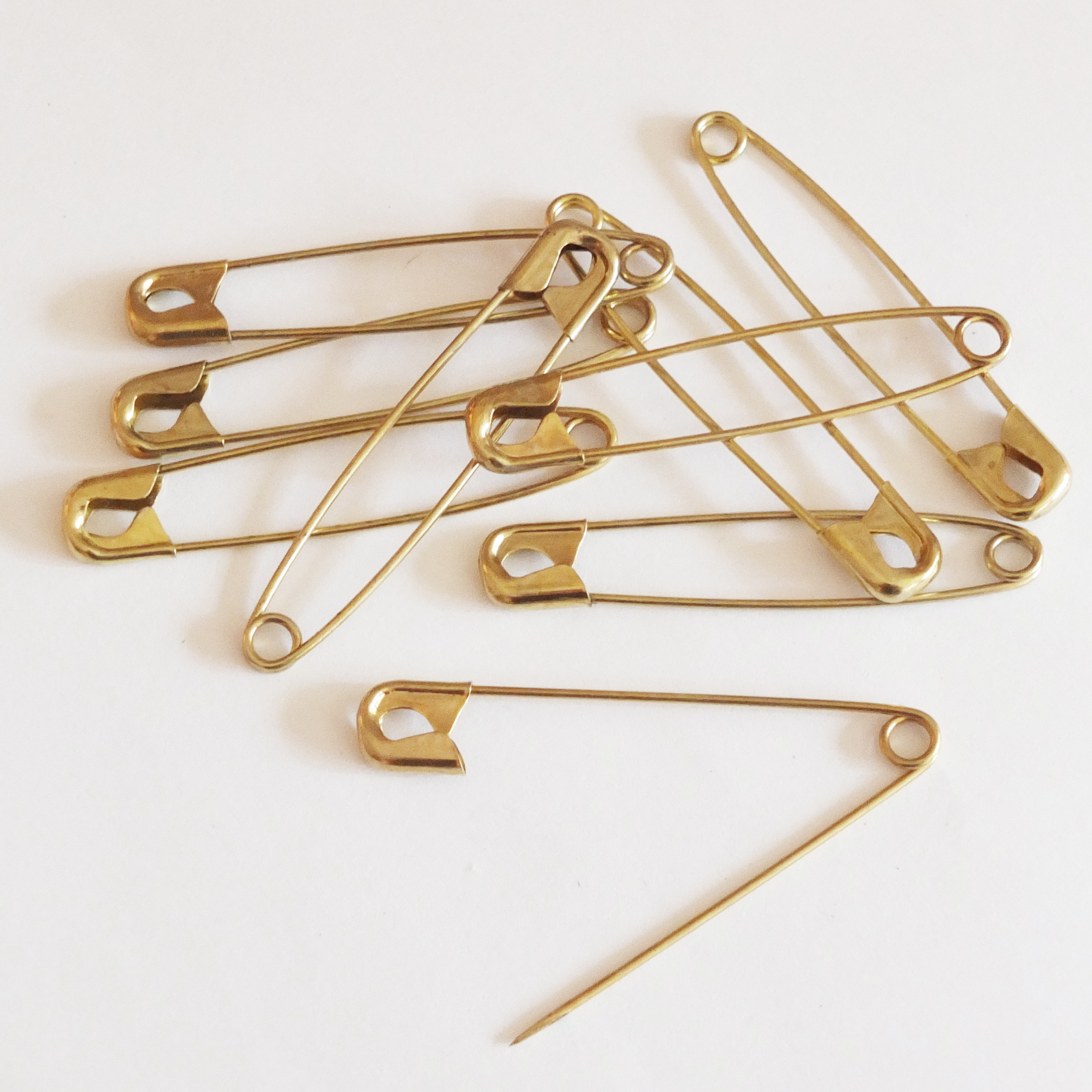 Safety Pins Size 4 (2 1/4") Gold Tone Bulk PK/100 Made in USA