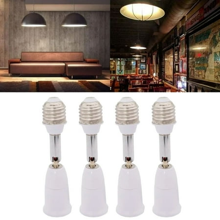 

PKJHGA Wall Decor E27 to E27 Light Socket Extender Extension Socket Extender Adapter E27 Medium Base Bulb Converter Max 180 Bendable Adjustable Extension Adapter (4 Pack)
