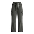 thumbnail image 7 of SeekIslan Womens Corduroy Cargo Pants Drawstring Waist Baggy Fit with Pockets for Casual Lounge Wear, 7 of 7