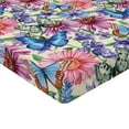thumbnail image 4 of Ambesonne Spring Floral Fitted Sheet, Cottagecore Bloom Art, Twin XL Size, Pale Green Soft Blue, 4 of 5