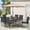 Black Stackable Chair, variant on SOLAURA 6-Piece Outdoor Patio Dining Set with Umbrella, Patio Furniture Set with Textilene Chairs, Metal Square Dining Table and Brown Umbrella for 4 People, Khaki