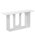 thumbnail image 3 of Euroco Curved Console Table with Open Storage Shelf, 54" Wood Sofa Table Narrow Entryway Table for Hallway,Living Room, Foyer,White, 3 of 6