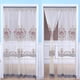 thumbnail image 3 of Cortinas de puerta bordadas con encaje de malla, sin perforaciones, de doble capa, transparentes, con borde ondulado, decorativas, de media cortina, 3 of 5