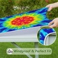thumbnail image 6 of Rainbow Tie Dye Mandala Pattern Square Fitted Tablecloth with Elastic Edge,Square Table Cover,Washable Elastic Table Cover for Home Kitchen Party Decor 34"x34", 6 of 6